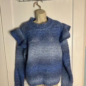 Molly Bracken Blue Crew Neck Sweater with Ombré Effect